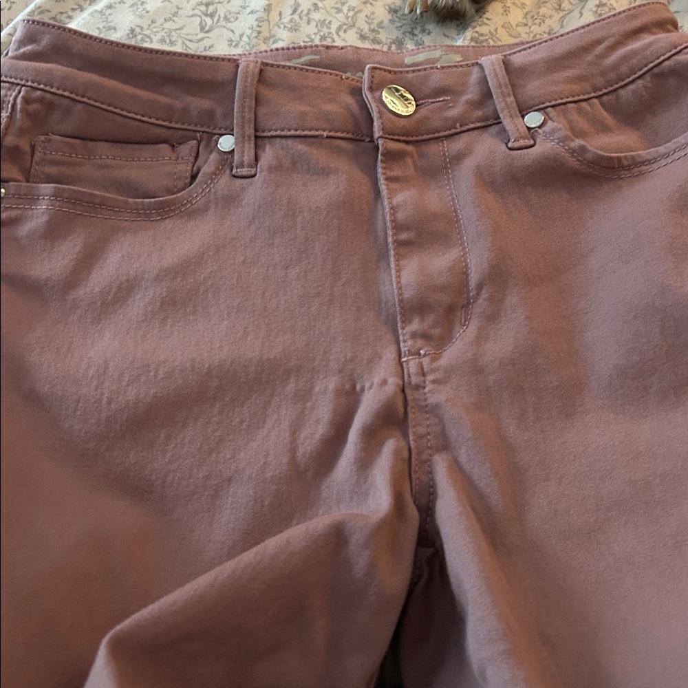 Seven7 Women's High Rise Skinny Jeans - Mauve - Picture 2 of 6